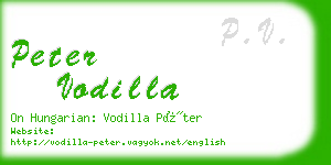 peter vodilla business card